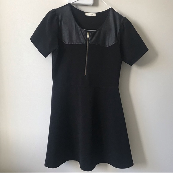 Boutique Dresses & Skirts - A-Line Mini Dress with Leather Detail